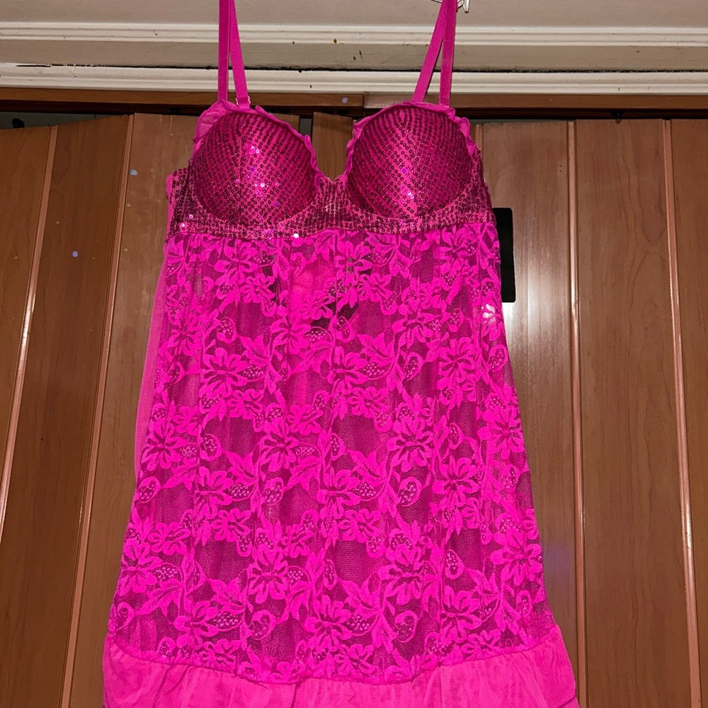 Spree Pink Babydoll with Thong